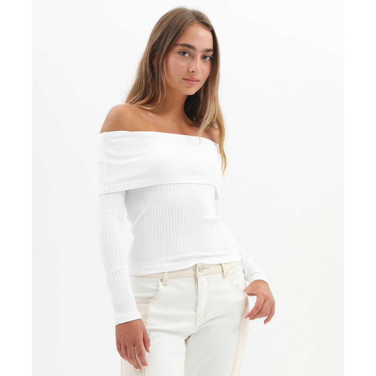 DENIMLAB - Polo Manga Larga Casual Mujer Denimlab