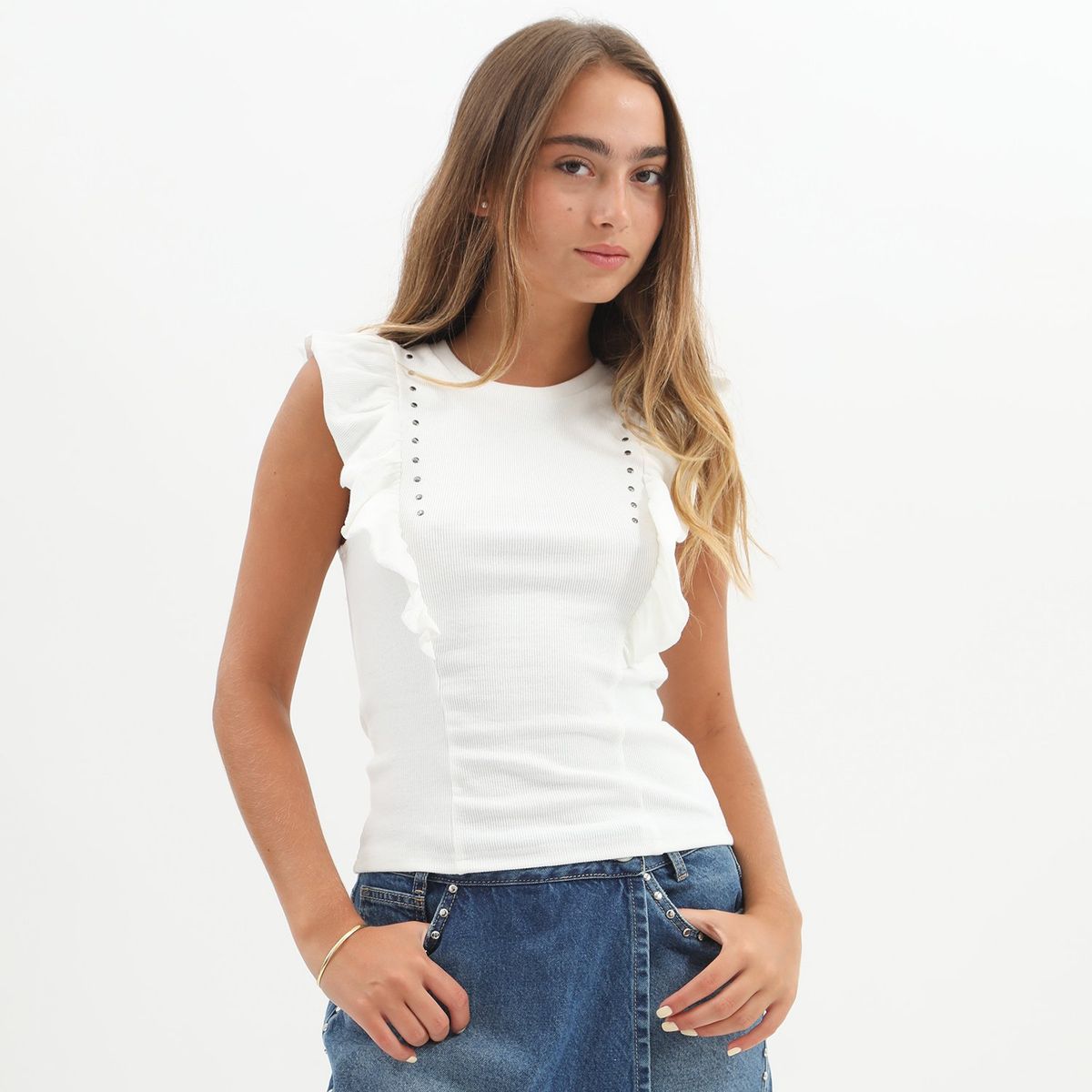 DENIMLAB - Polo Sin Mangas Algodón Mujer Denimlab