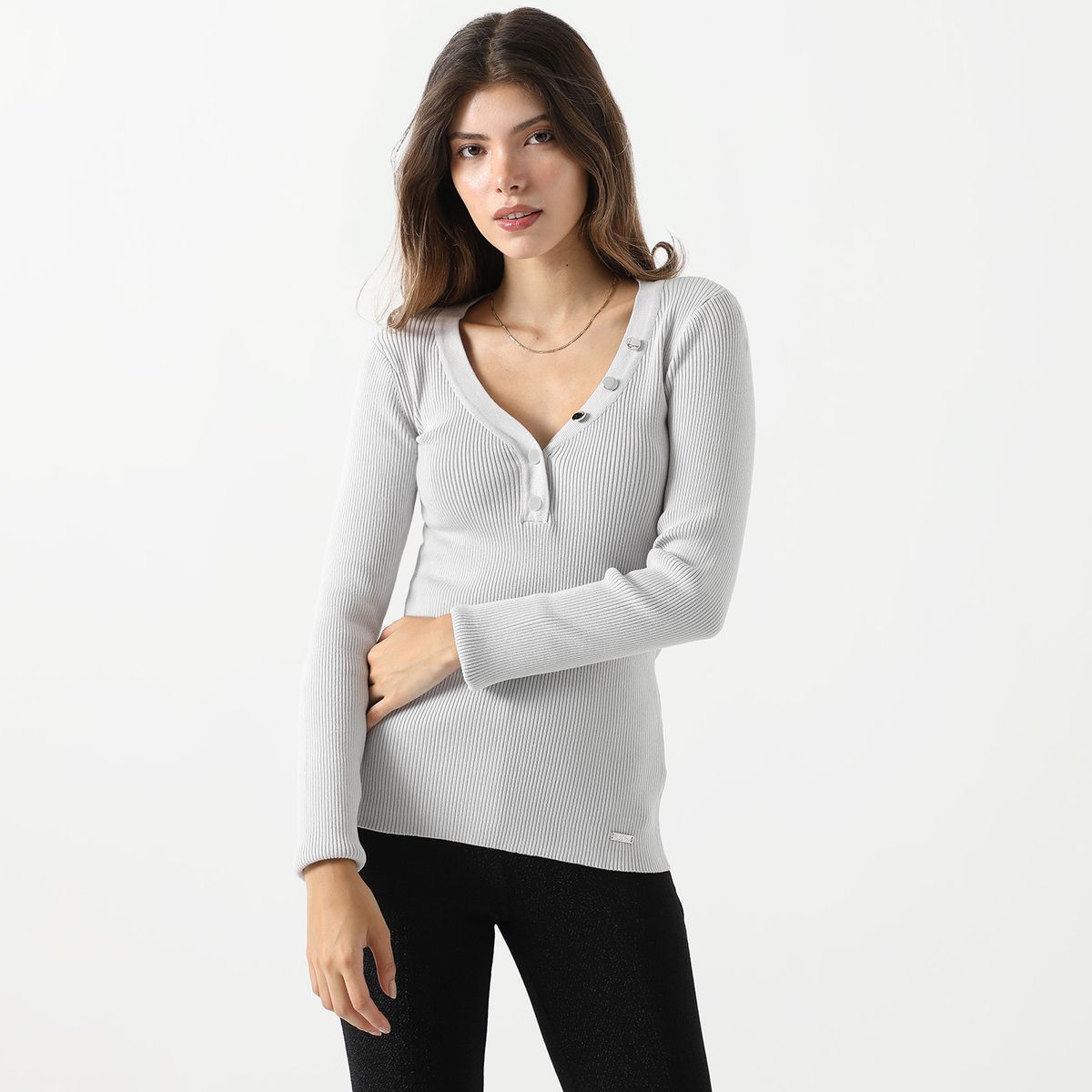 MOSSIMO - Polo Manga Larga Casual Mujer Mossimo