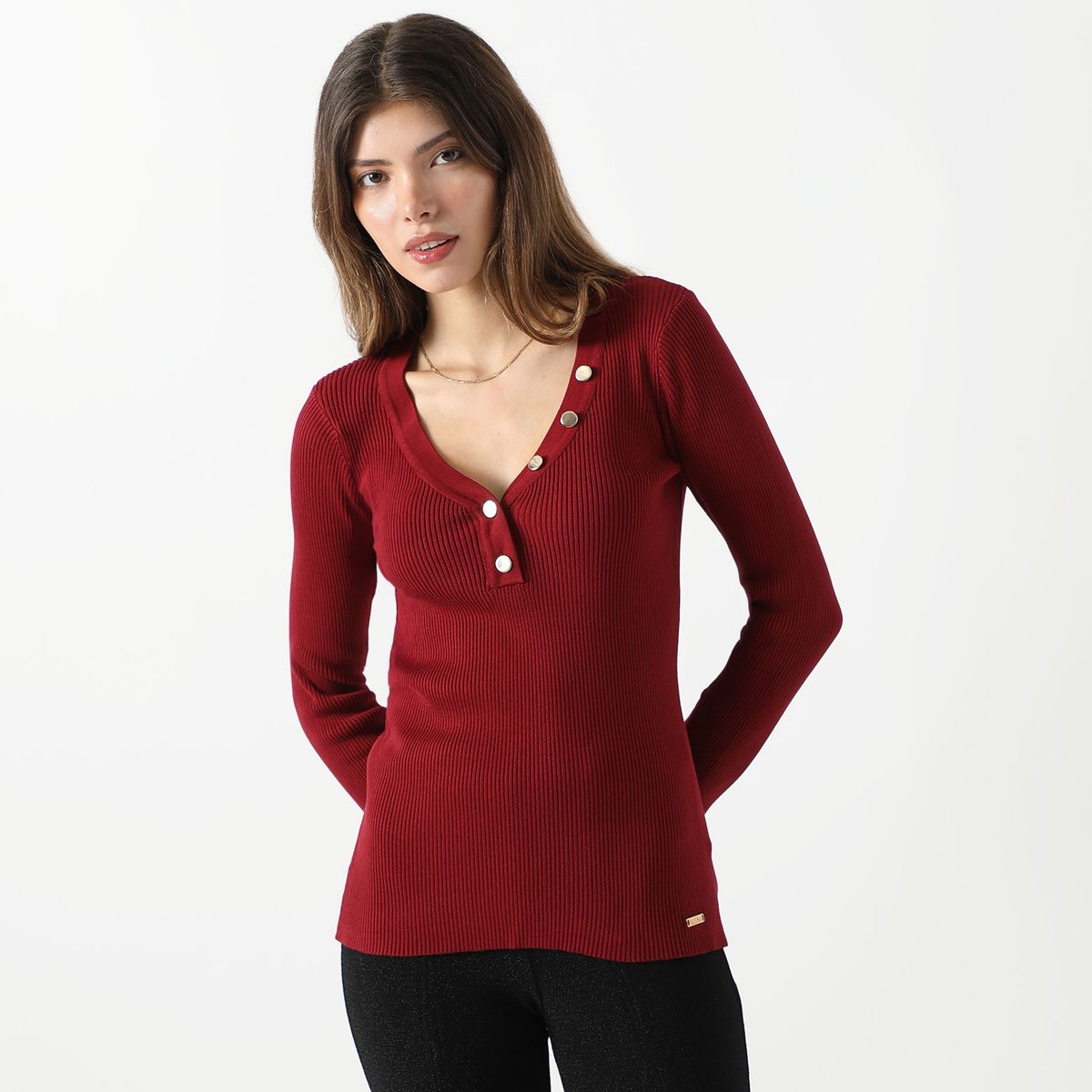 MOSSIMO - Polo Manga Larga Casual Mujer Mossimo