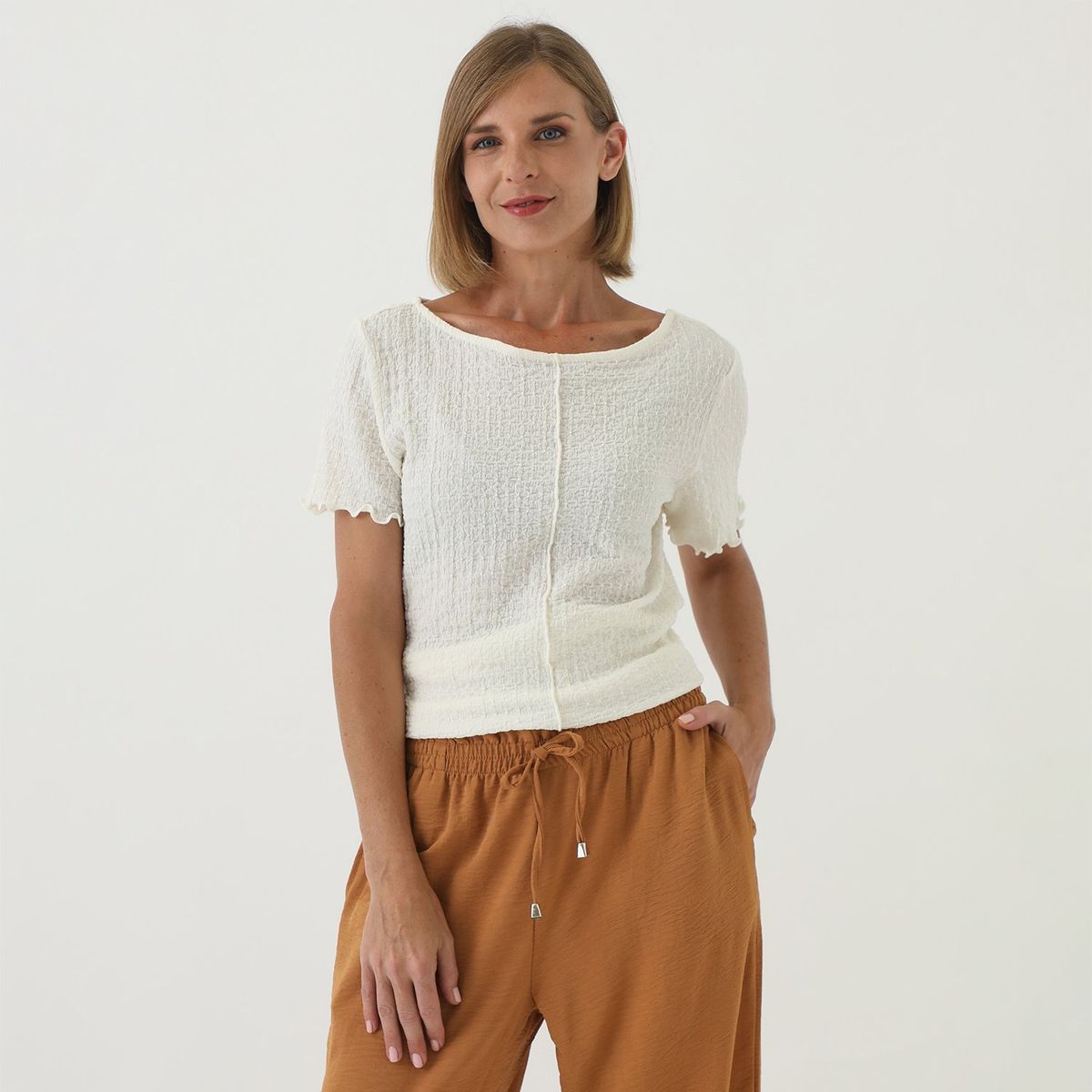 NEWPORT - Blusa Manga Corta Casual Mujer Newport