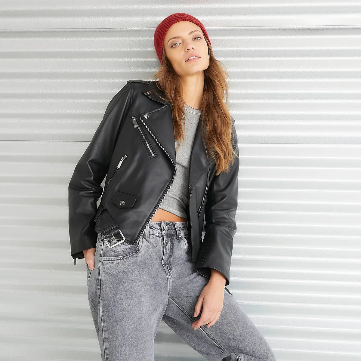 DENIMLAB - Casaca 100% Cuero Mujer Denimlab