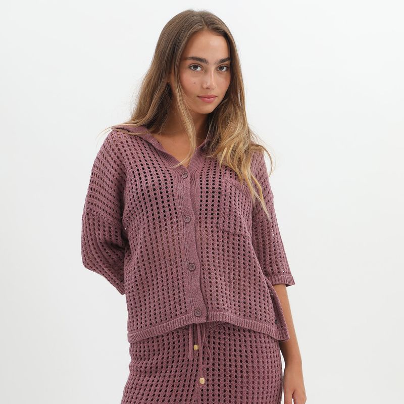 DENIMLAB - Blusa Manga Corta Algodón Mujer Denimlab