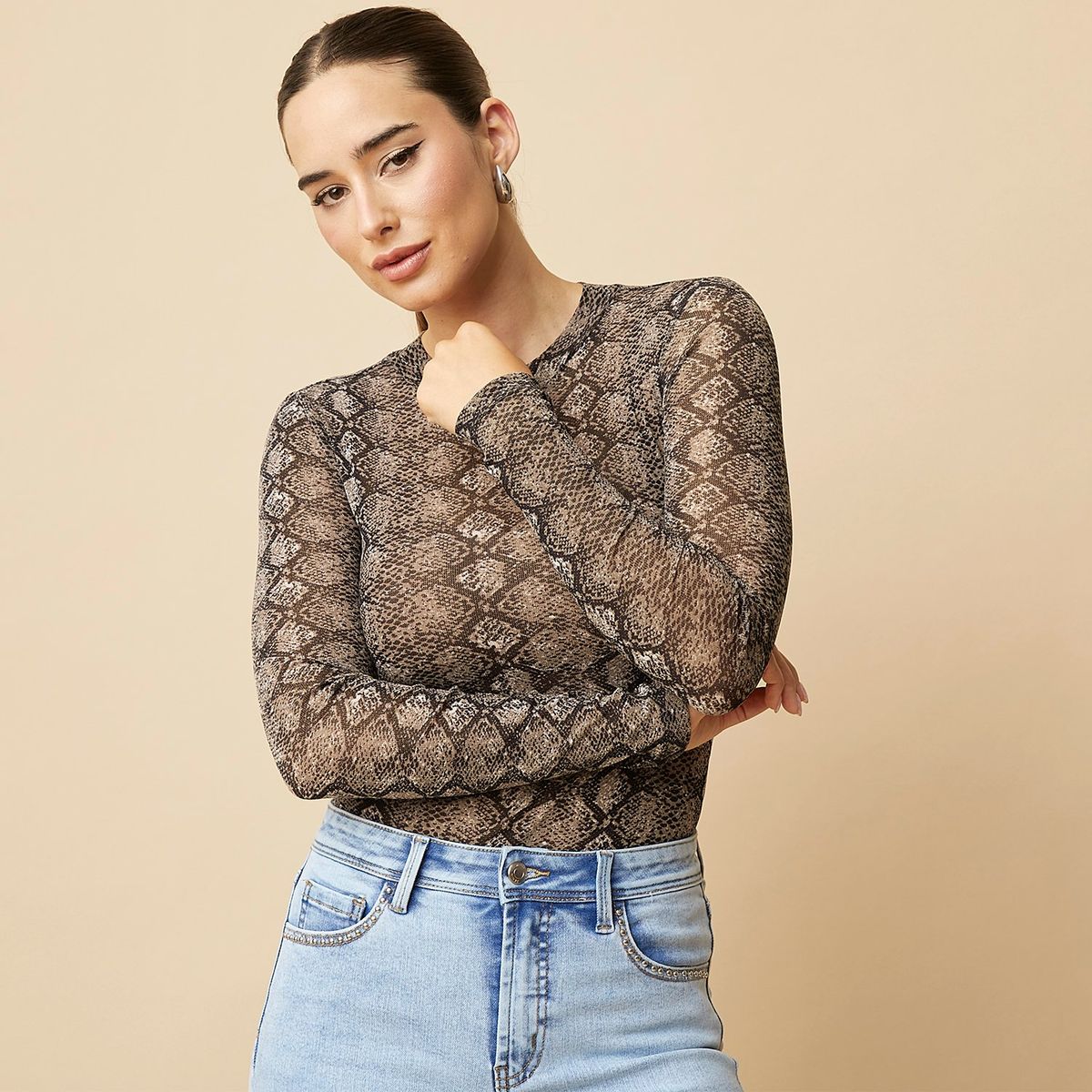 MOSSIMO - Body Manga Larga Casual Mujer Mossimo