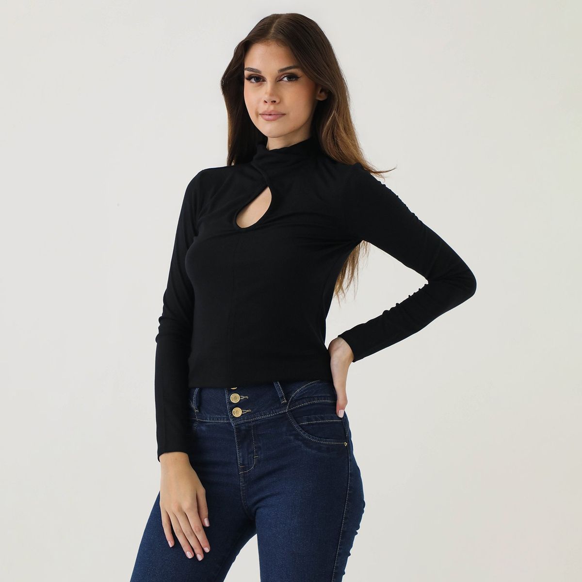 MOSSIMO - Polo Manga Larga Casual Mujer Mossimo