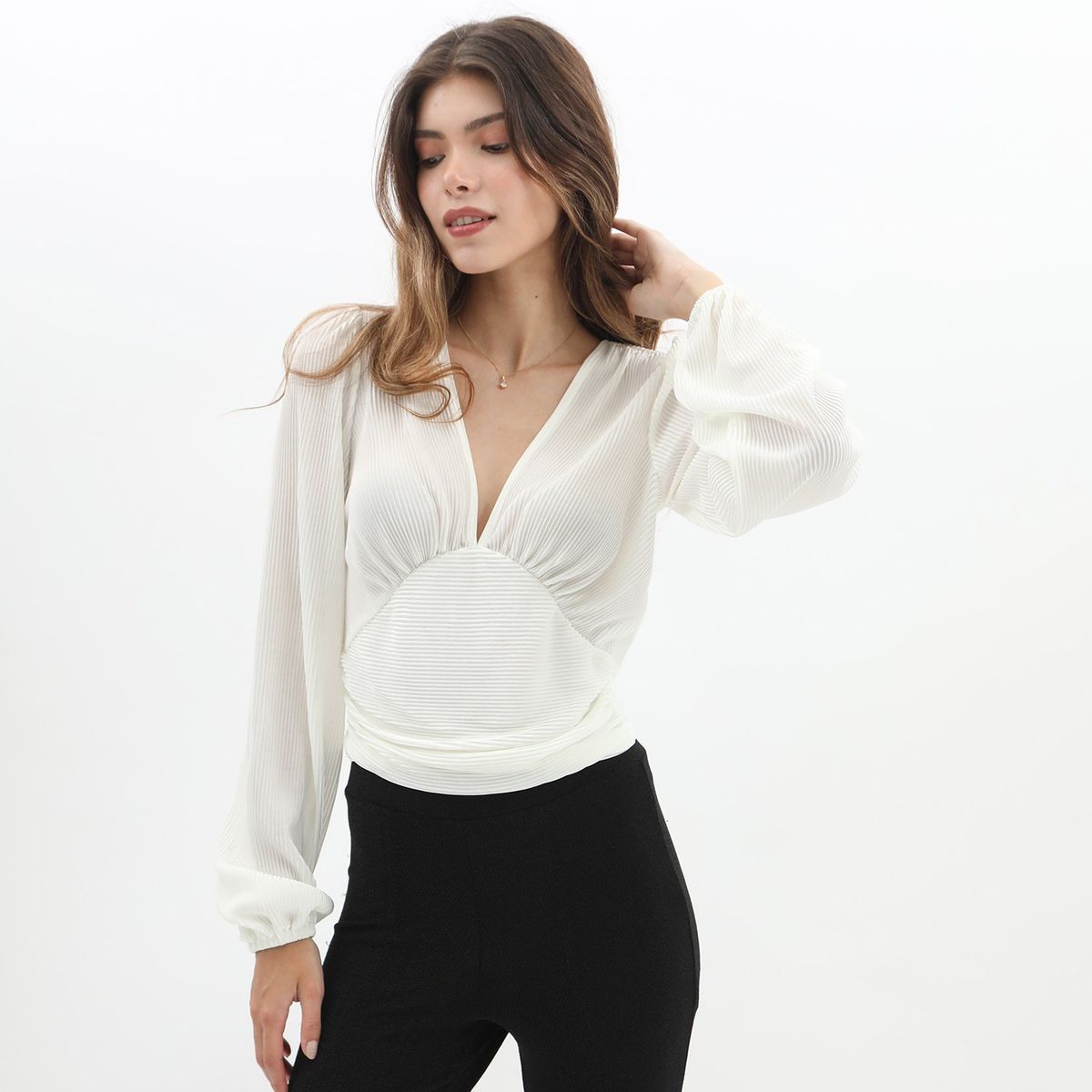 MOSSIMO - Blusa Manga Larga Casual Mujer Mossimo