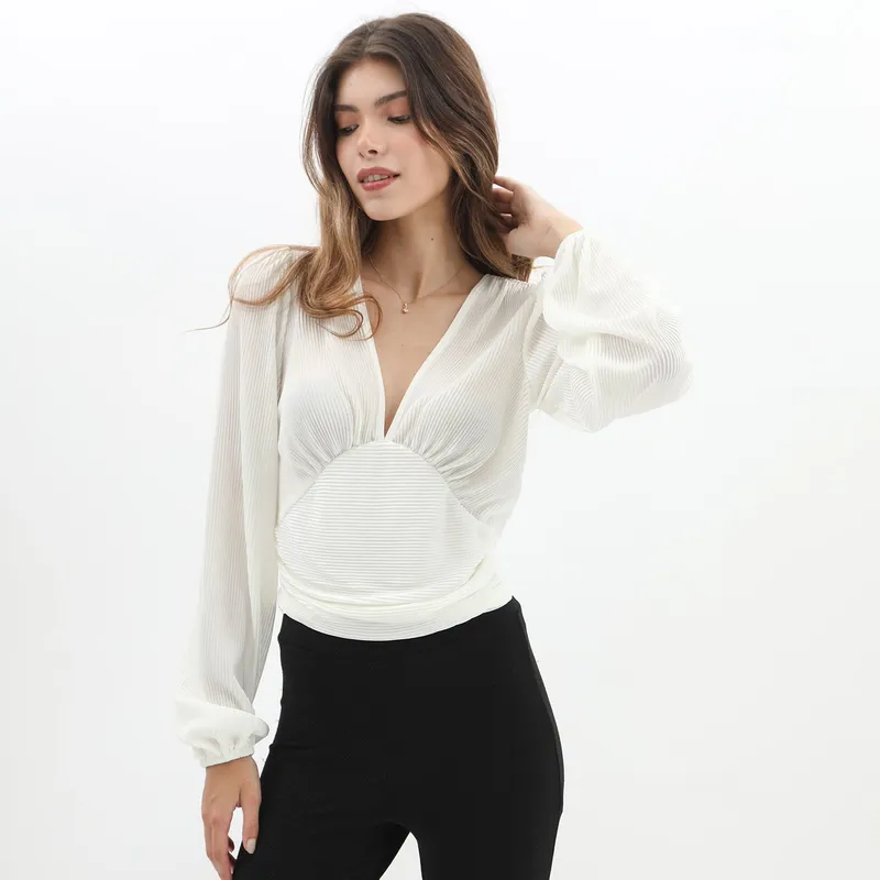 MOSSIMO - Blusa Manga Larga Casual Mujer Mossimo