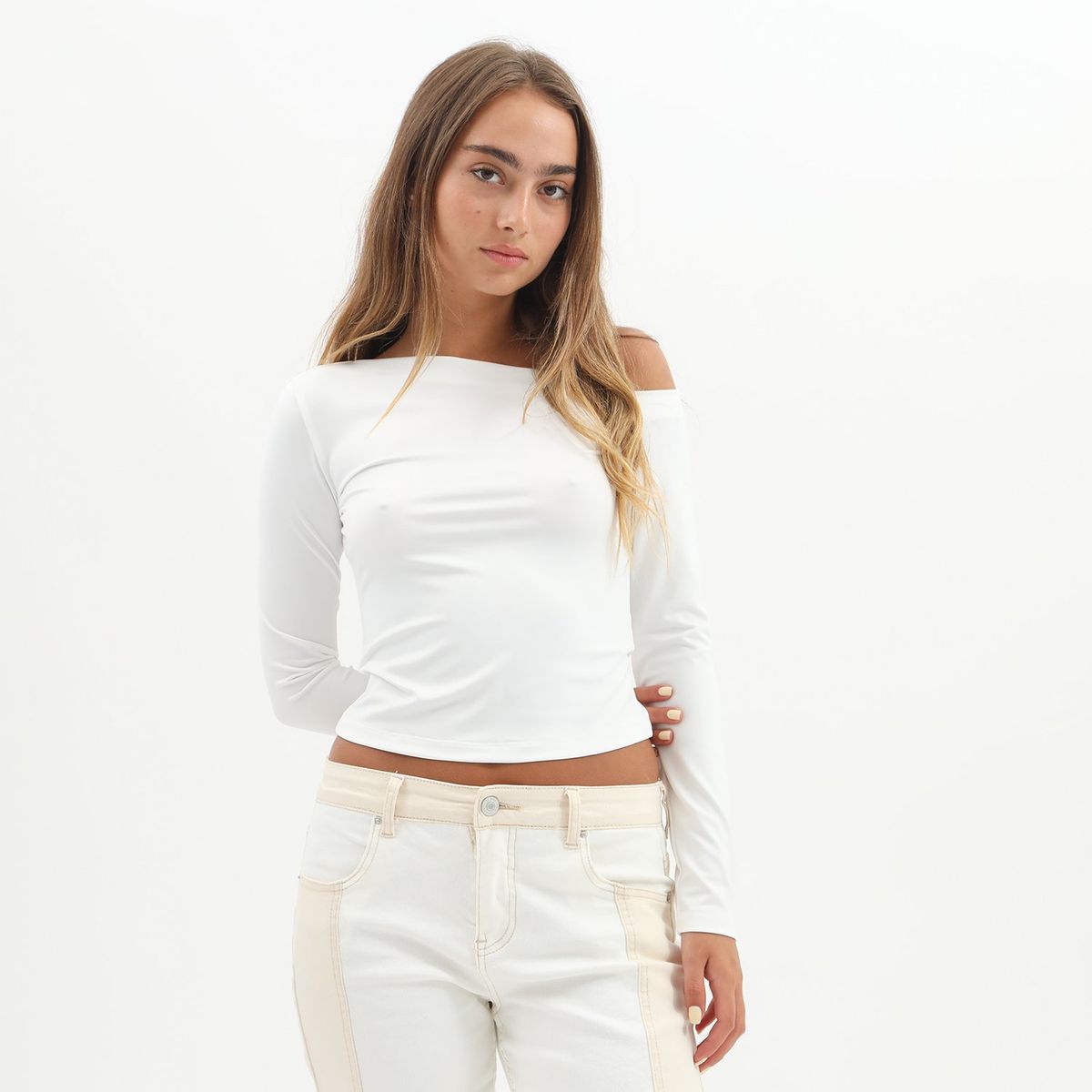 DENIMLAB - Polo Manga Larga Casual Mujer Denimlab
