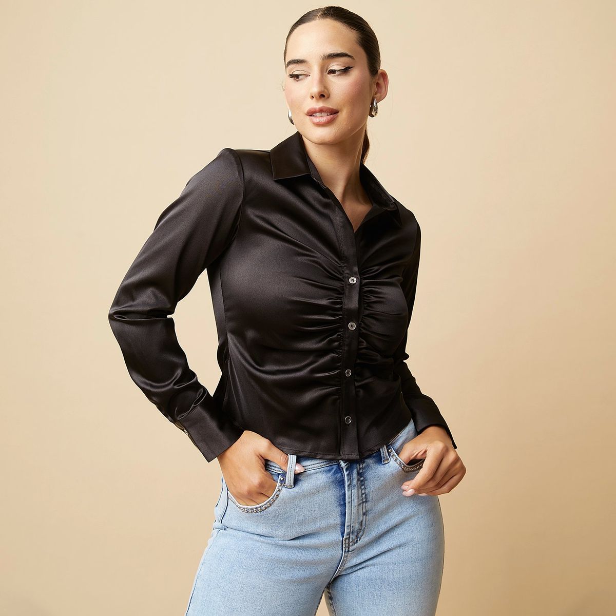 MOSSIMO - Blusa Manga Larga Casual Mujer Mossimo