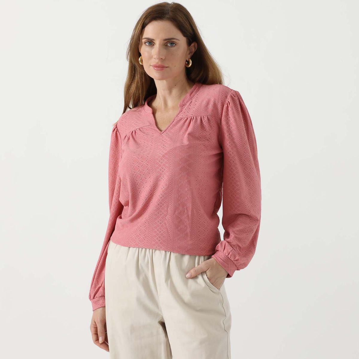 NEWPORT - Blusa Manga Larga Casual Mujer Newport