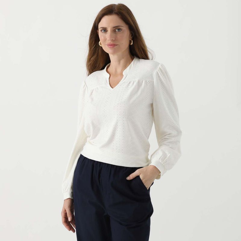 NEWPORT - Blusa Manga Larga Casual Mujer Newport