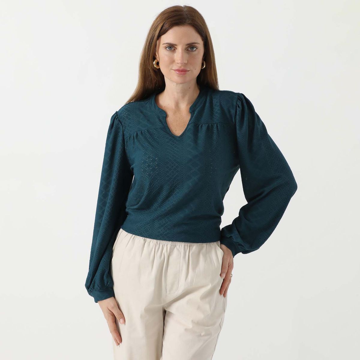 NEWPORT - Blusa Manga Larga Casual Mujer Newport