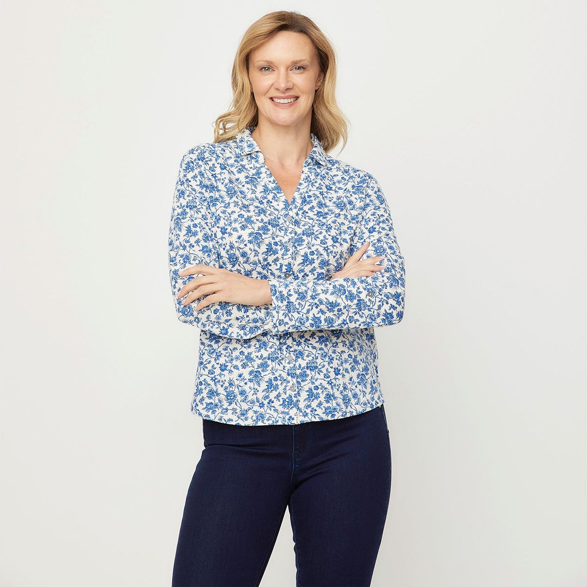 NEWPORT - Blusa Manga Larga 100% Algodón Mujer Newport