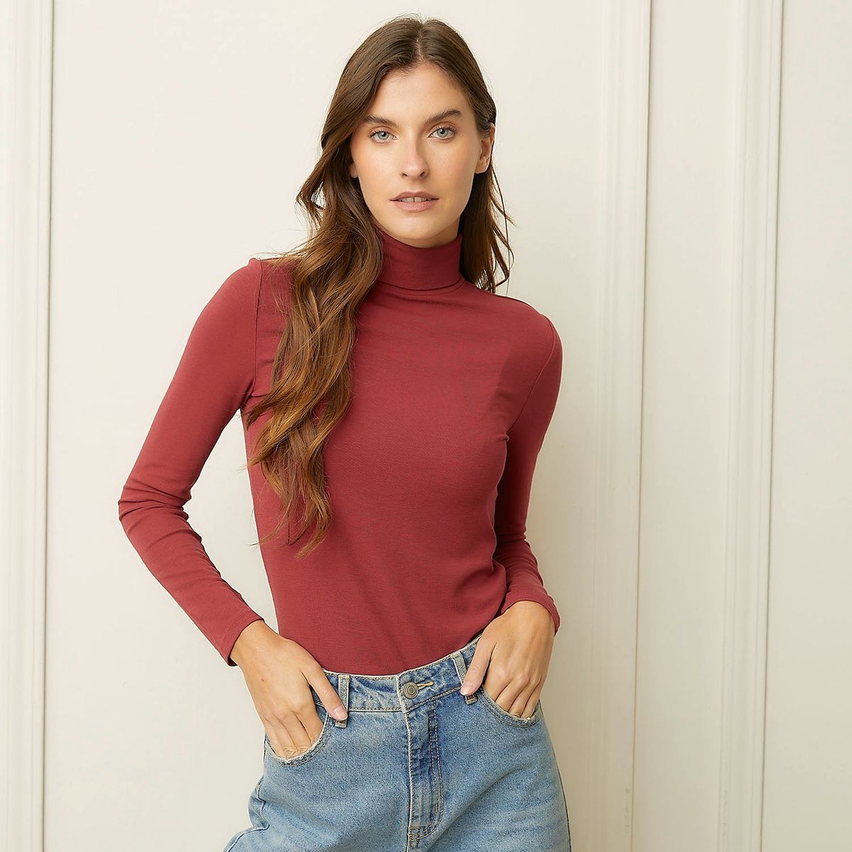 BASEMENT - Polo Manga Larga Casual Mujer Basement