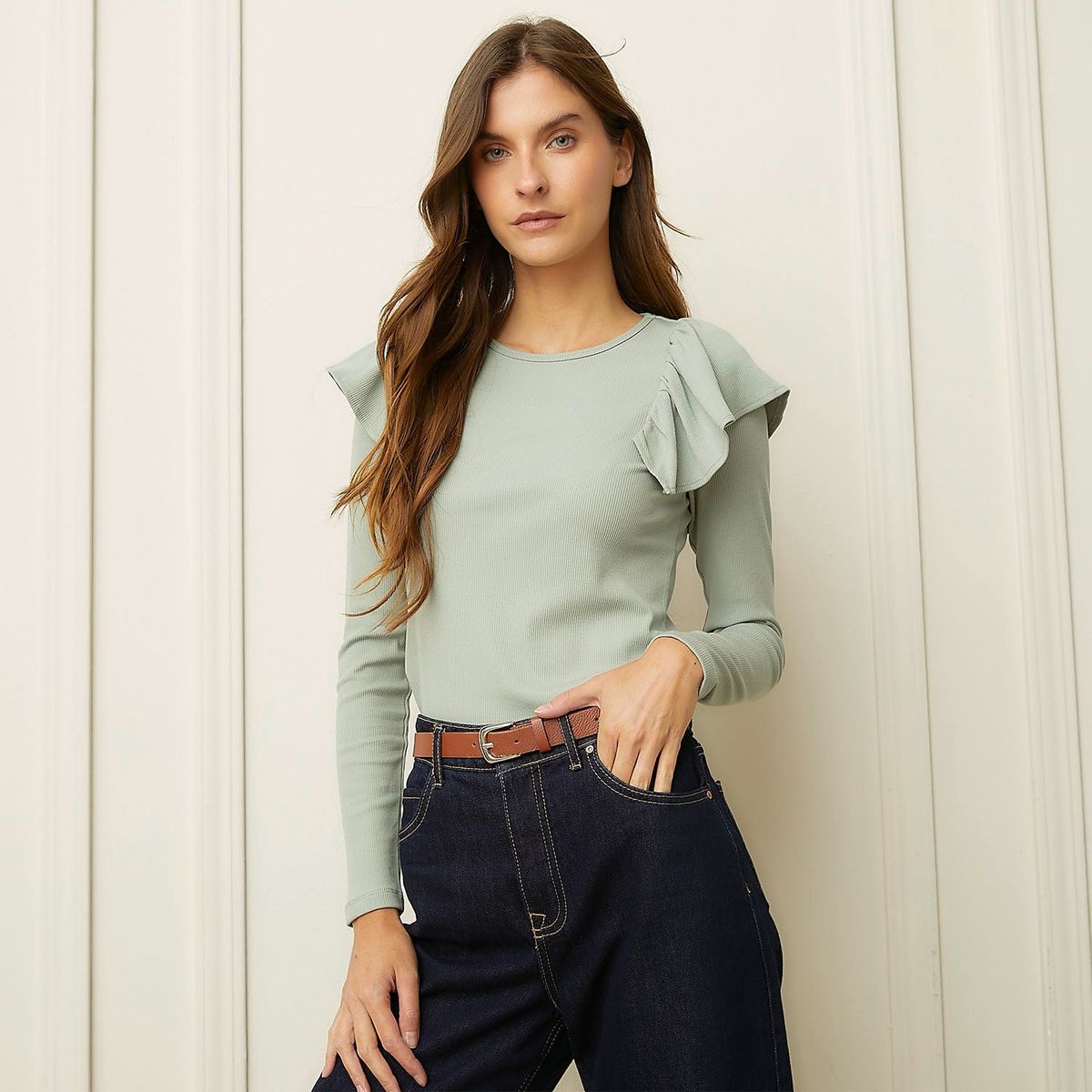 BASEMENT - Polo Manga Larga Casual Mujer Basement