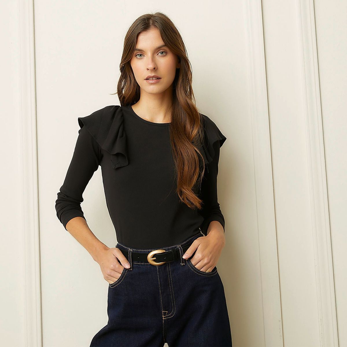 BASEMENT - Polo Manga Larga Casual Mujer Basement