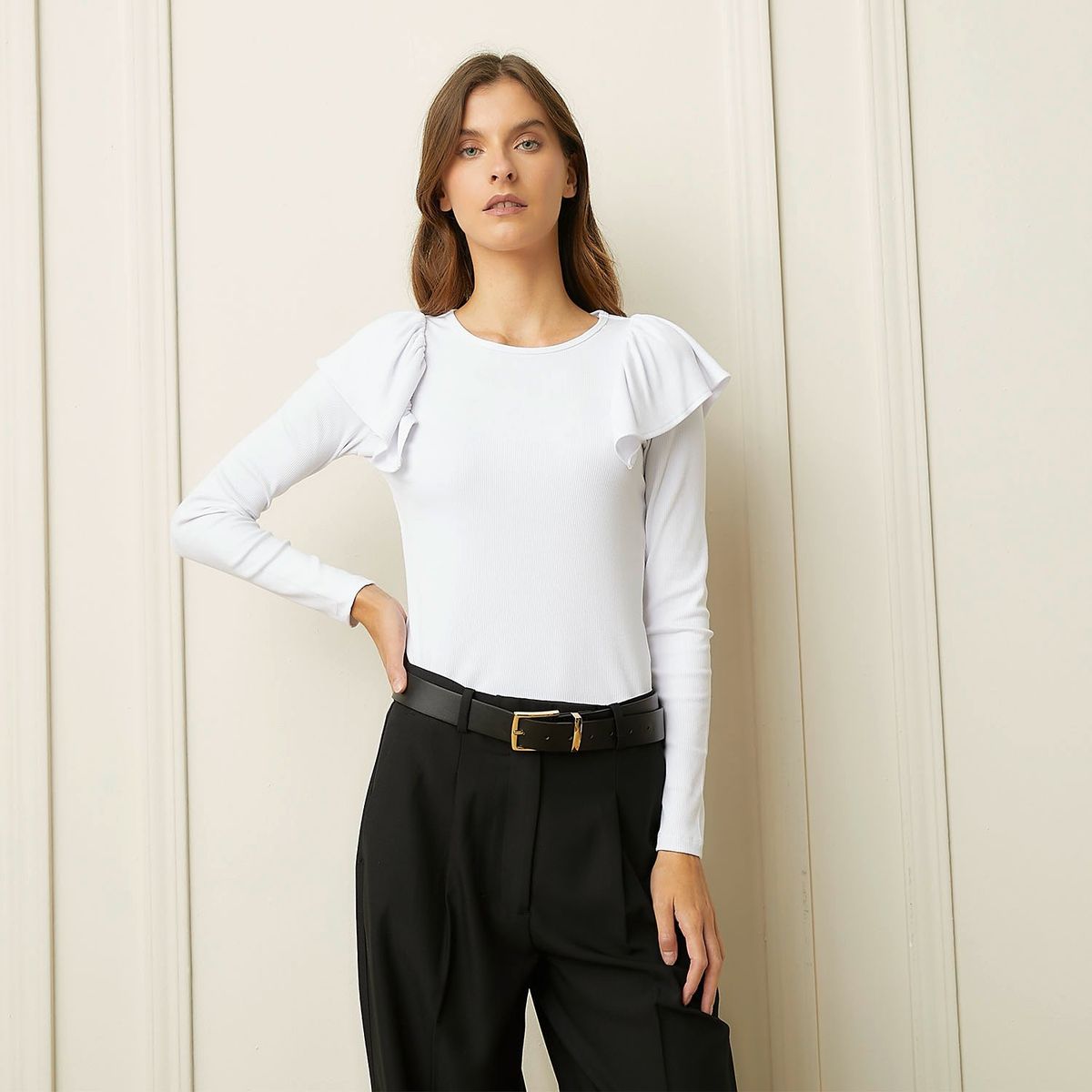 BASEMENT - Polo Manga Larga Casual Mujer Basement