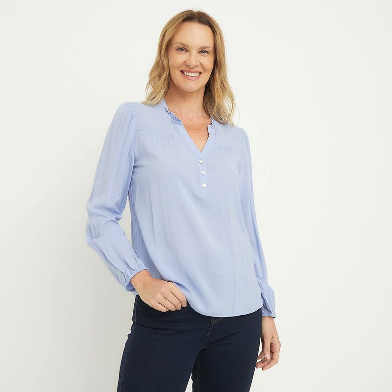 NEWPORT - Blusa Manga Larga Casual Mujer Newport
