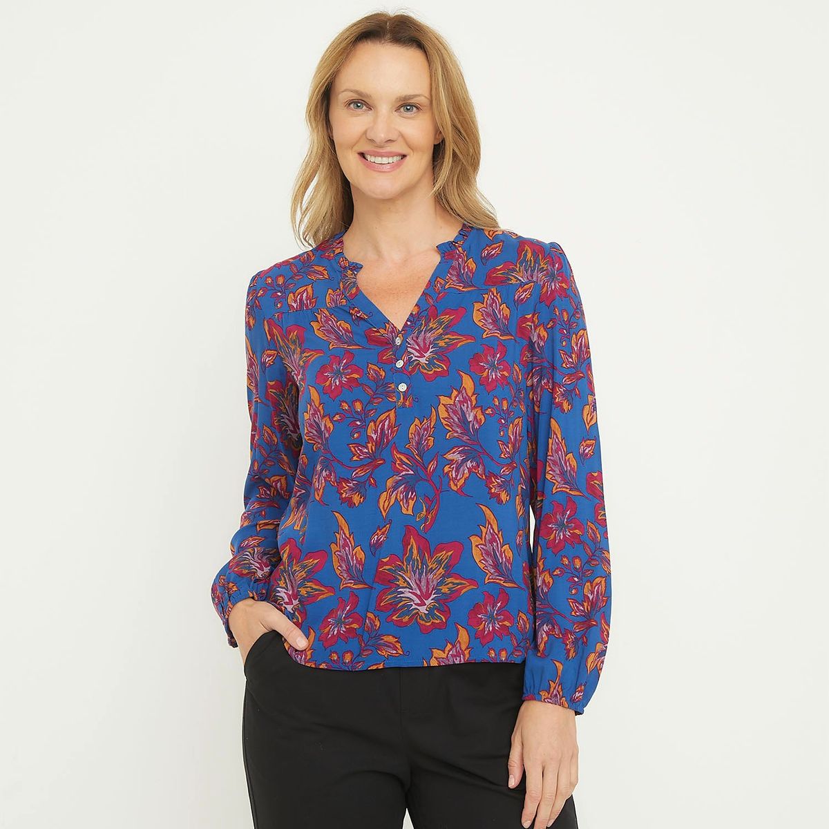 NEWPORT - Blusa Manga Larga Casual Mujer Newport