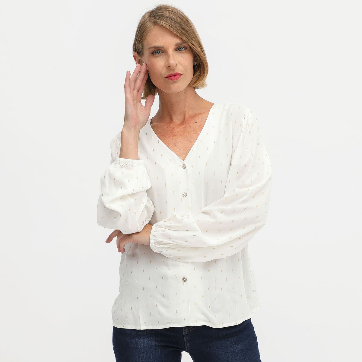 NEWPORT - Blusa Manga Larga Casual Mujer Newport