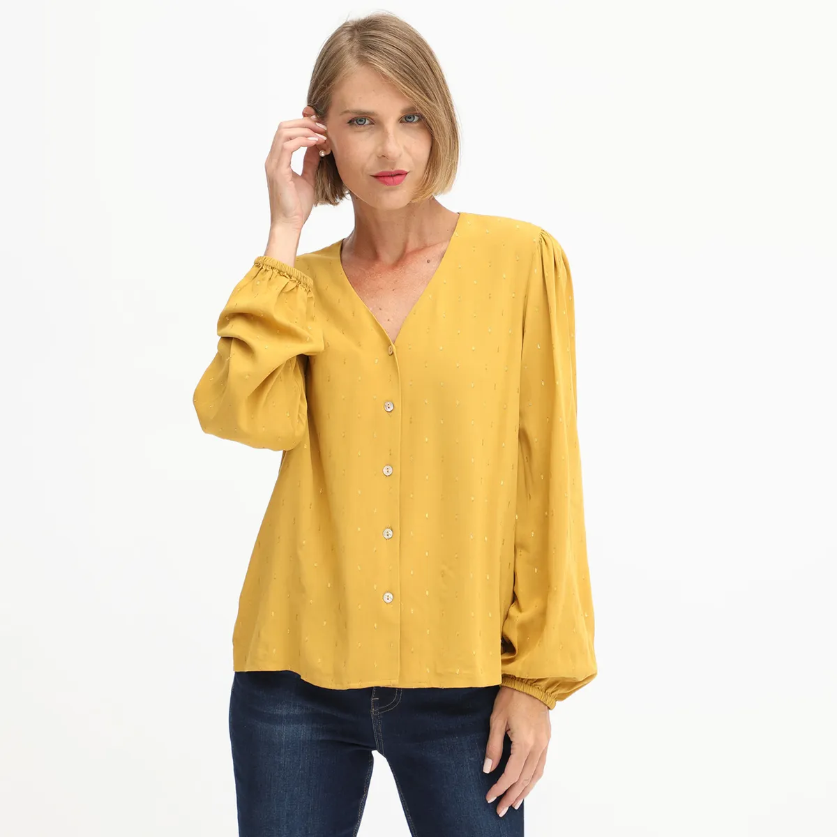 NEWPORT - Blusa Manga Larga Casual Mujer Newport