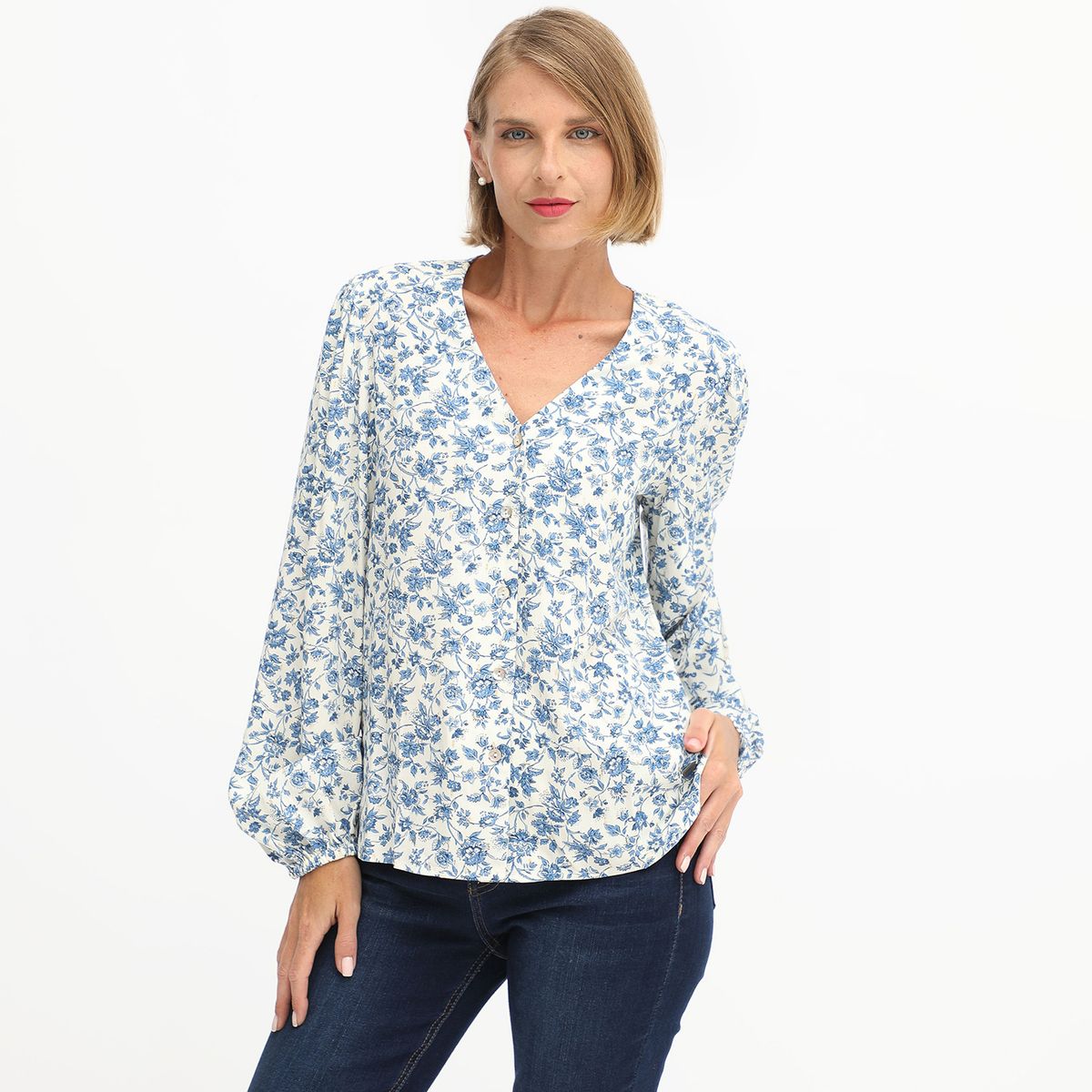 NEWPORT - Blusa Manga Larga Casual Mujer Newport