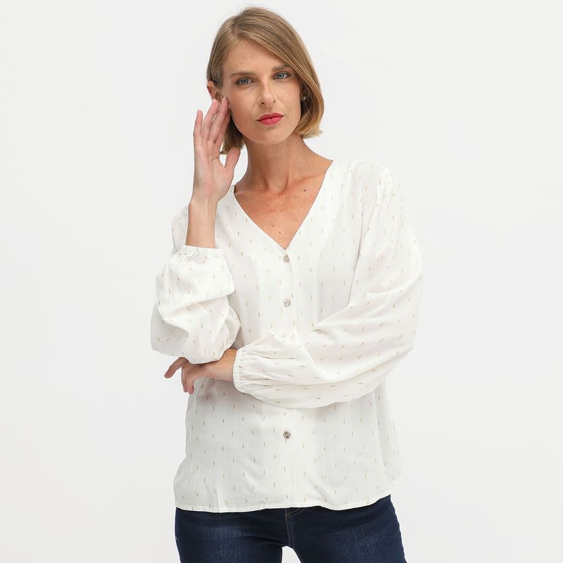NEWPORT - Blusa Manga Larga Casual Mujer Newport