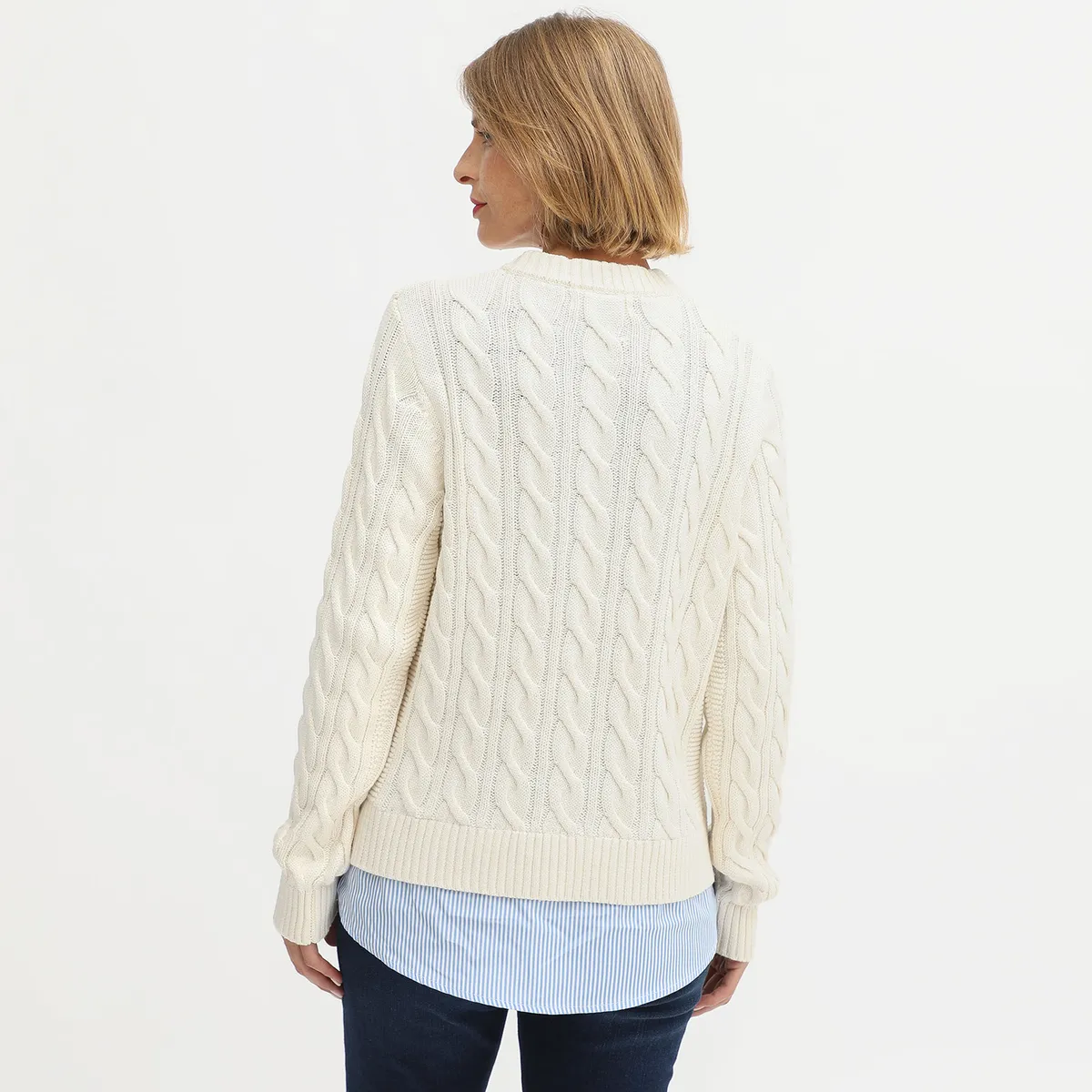 NEWPORT - Chompa Algodón Jaspeado Newport Mujer Manga Larga