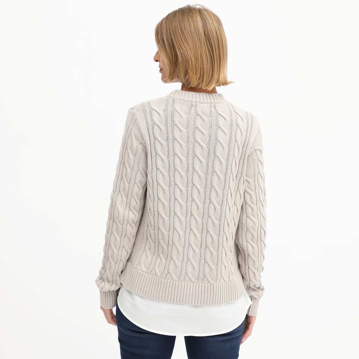 NEWPORT - Chompa Algodón Jaspeado Newport Mujer Manga Larga