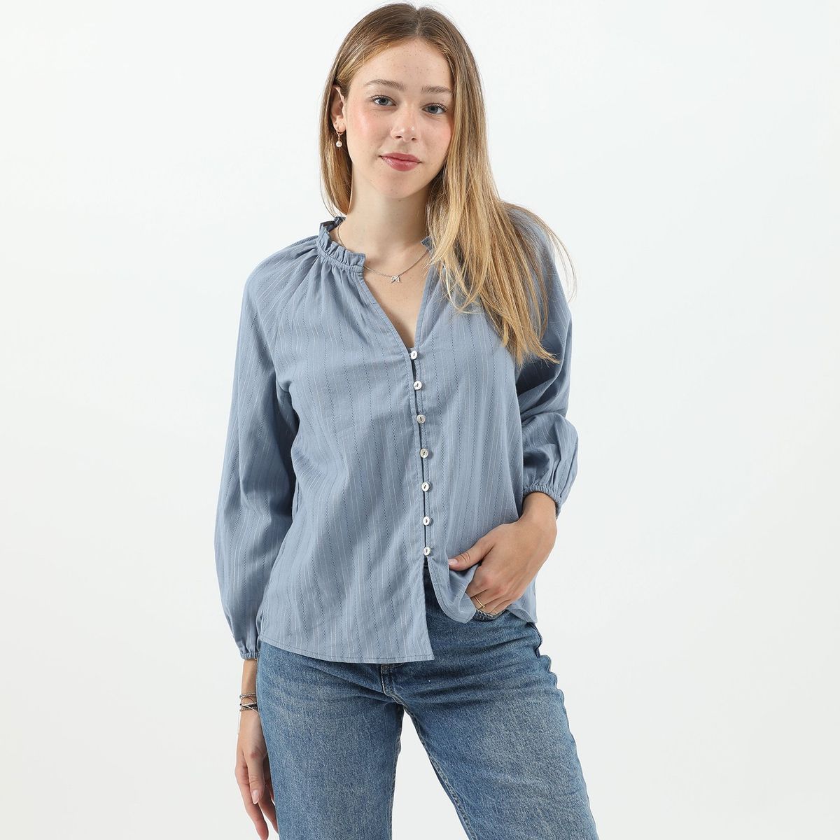 SYBILLA - Blusa Manga Larga Algodón Mujer Sybilla