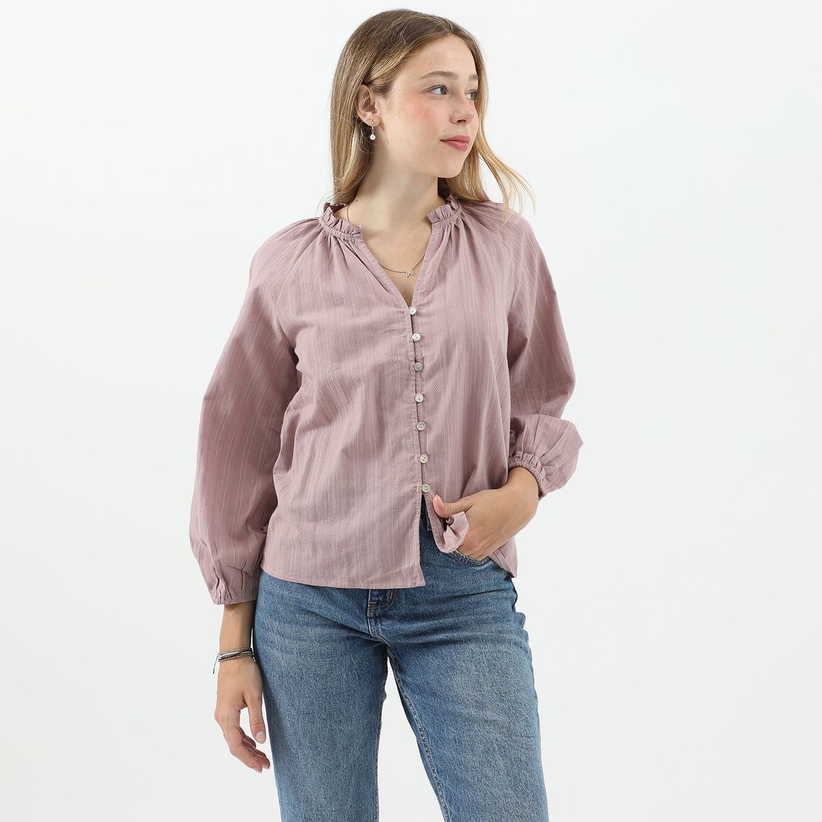 SYBILLA - Blusa Manga Larga Algodón Mujer Sybilla