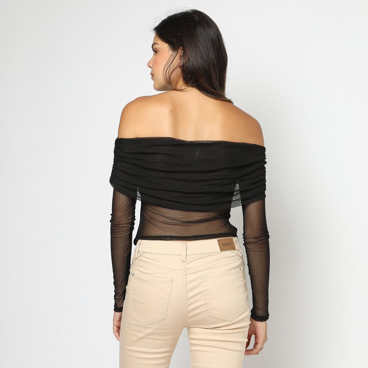 SYBILLA - Polo Manga Larga Casual Mujer Sybilla