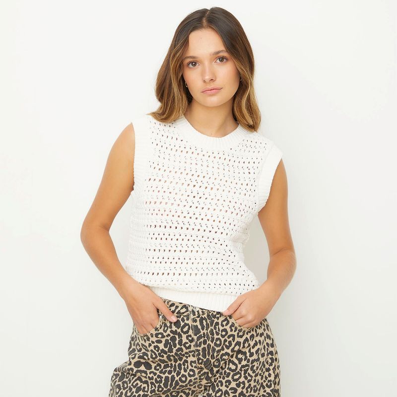 SYBILLA - Chaleco Casual Algodón Mujer Sybilla