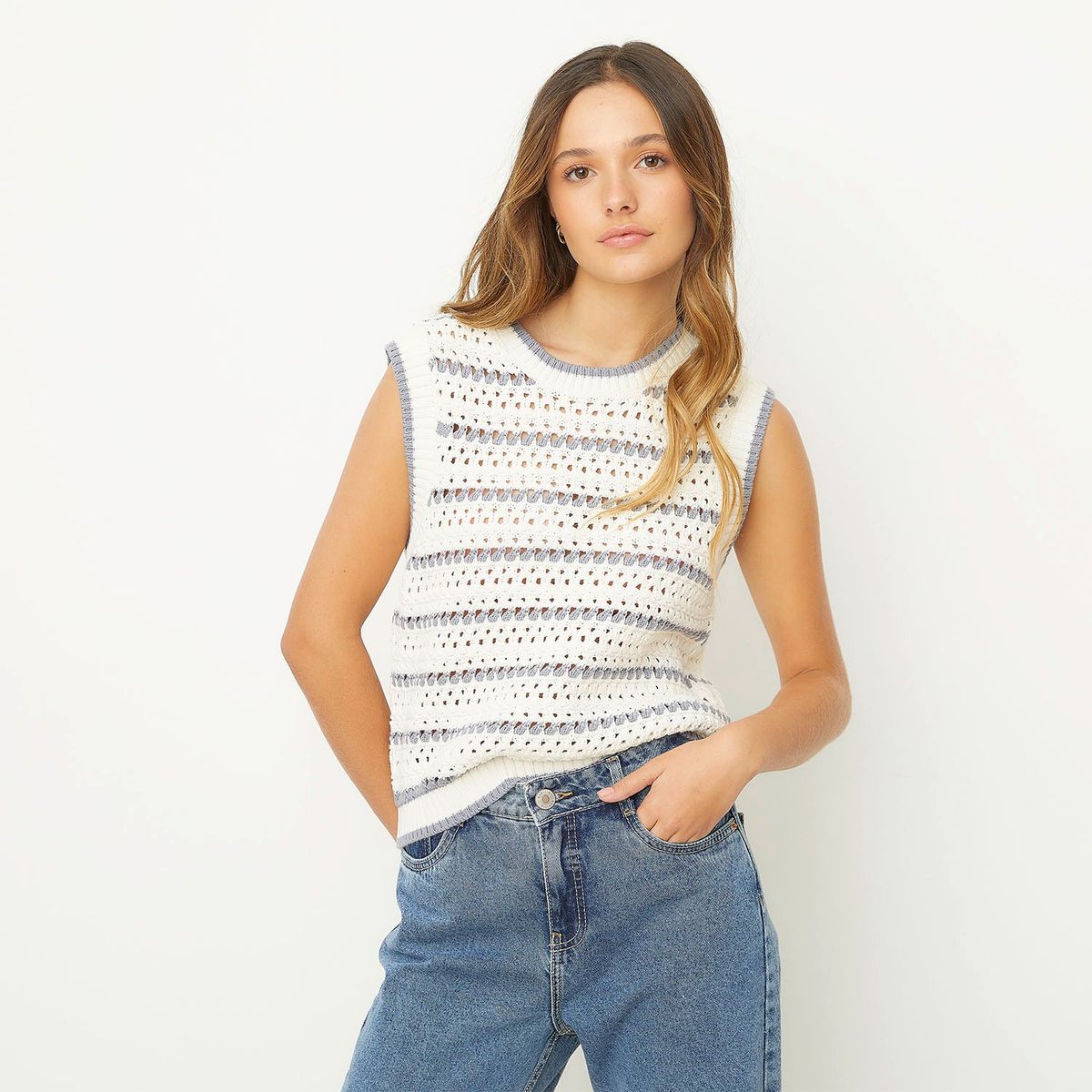 SYBILLA - Chaleco Casual Algodón Mujer Sybilla