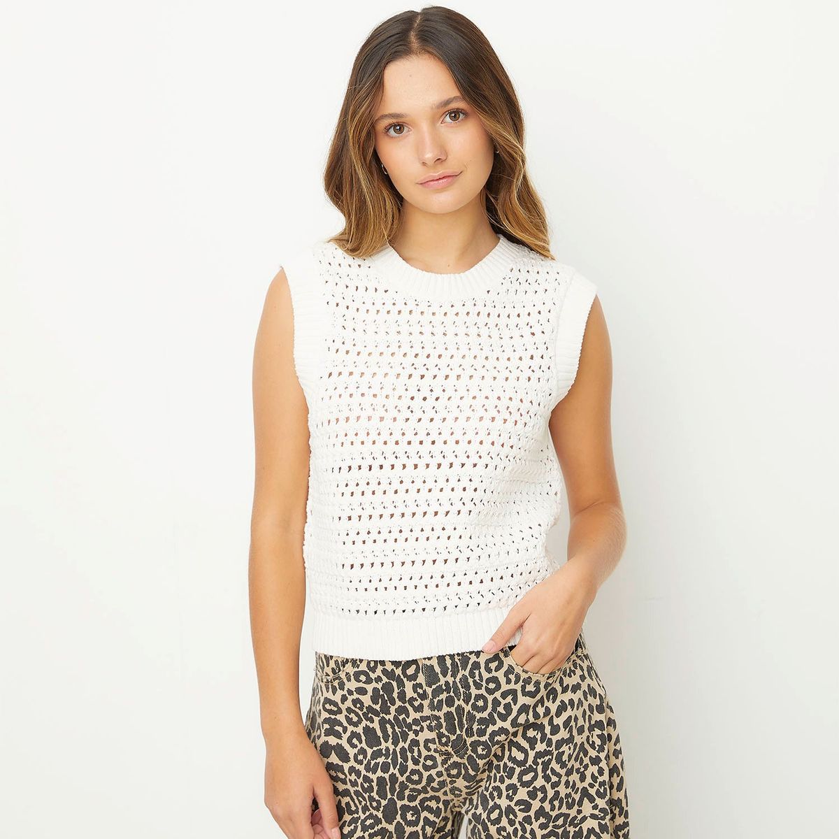 SYBILLA - Chaleco Casual Algodón Mujer Sybilla