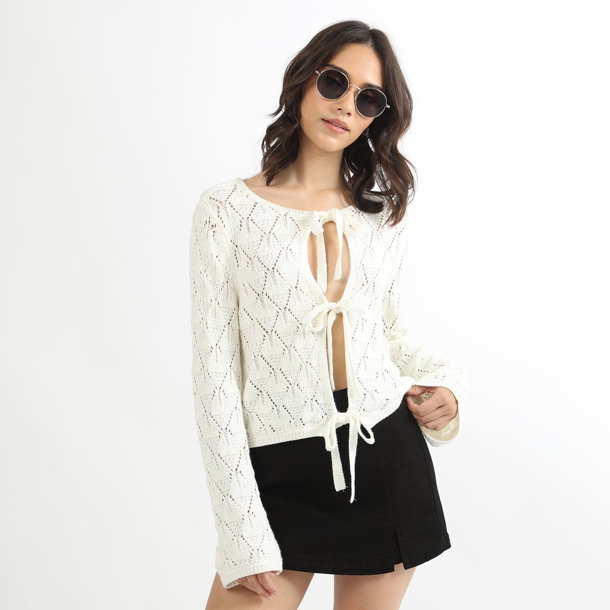 SYBILLA - Cárdigan Calado Algodón Mujer Sybilla