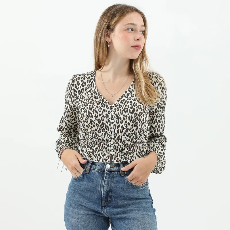 SYBILLA - Blusa Manga Larga Casual Mujer Sybilla