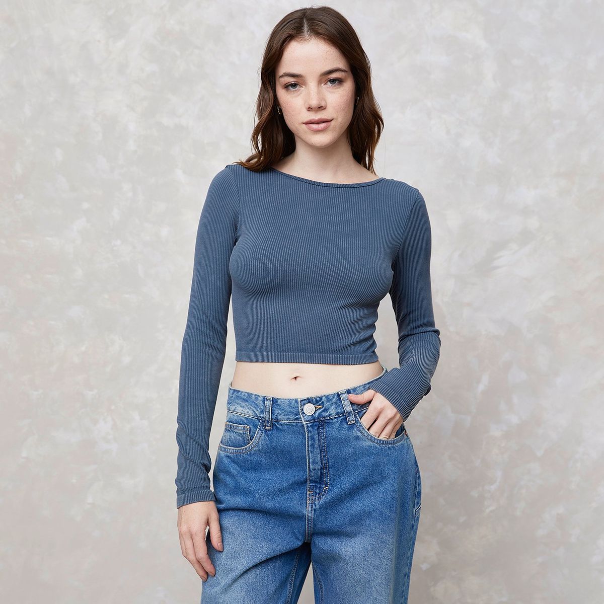 SYBILLA - Polo Manga Larga Casual Mujer Sybilla