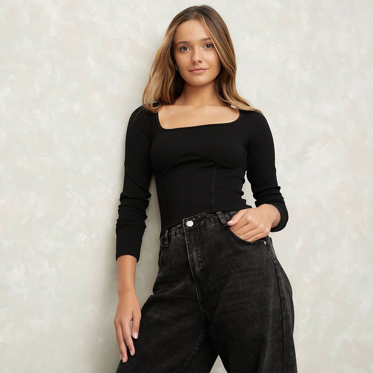 SYBILLA - Polo Manga Larga Casual Mujer Sybilla