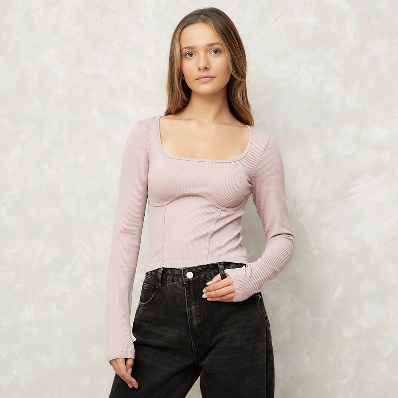 SYBILLA - Polo Manga Larga Casual Mujer Sybilla