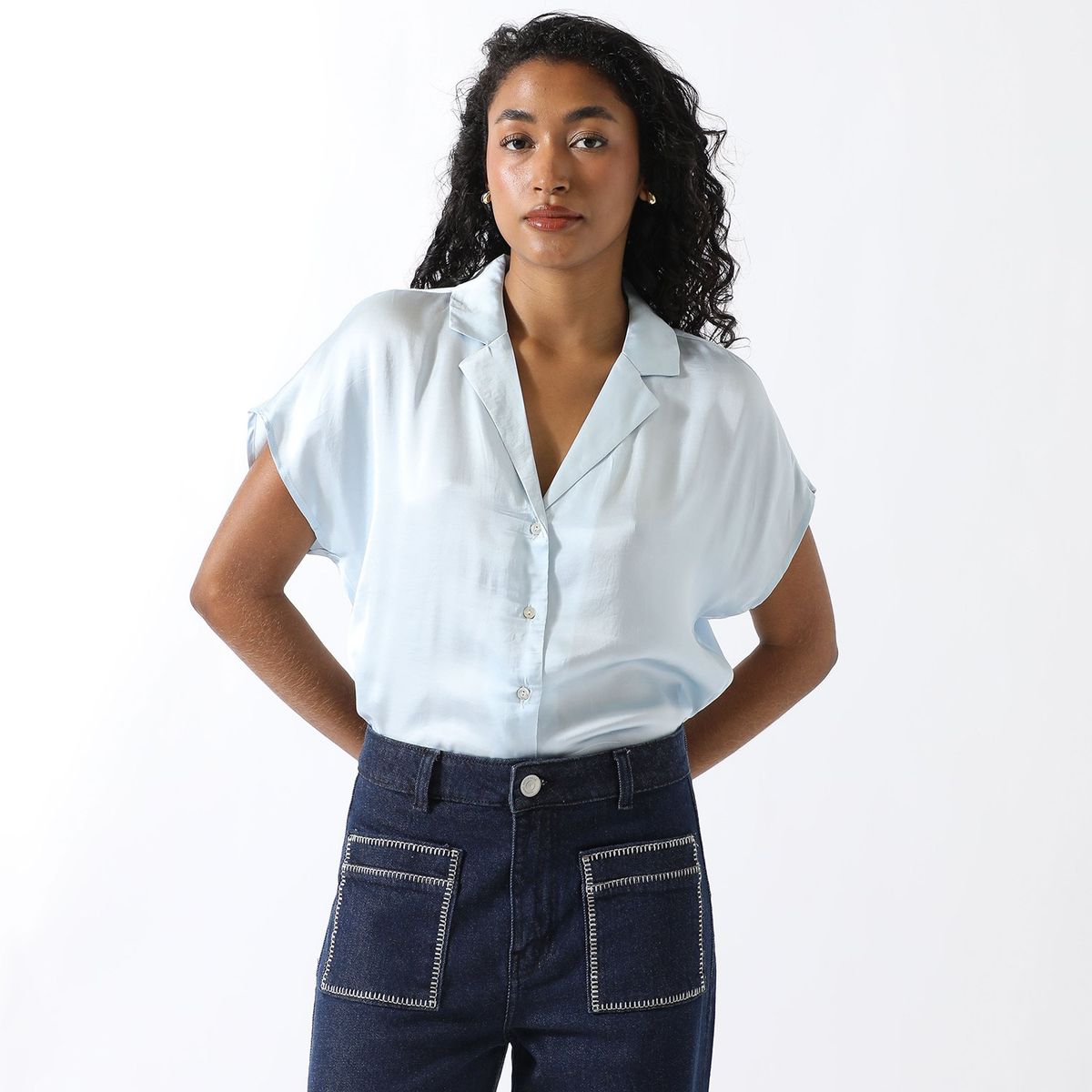 BASEMENT - Blusa Manga Corta Casual Mujer Basement