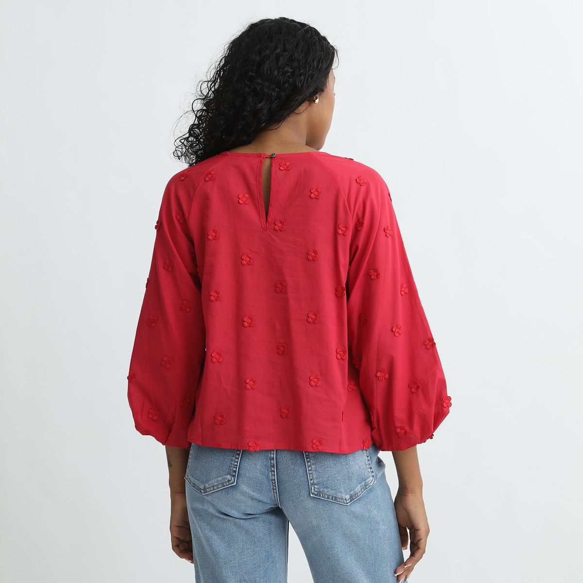 BASEMENT - Blusa Manga Larga 100% Algodón Mujer Basement