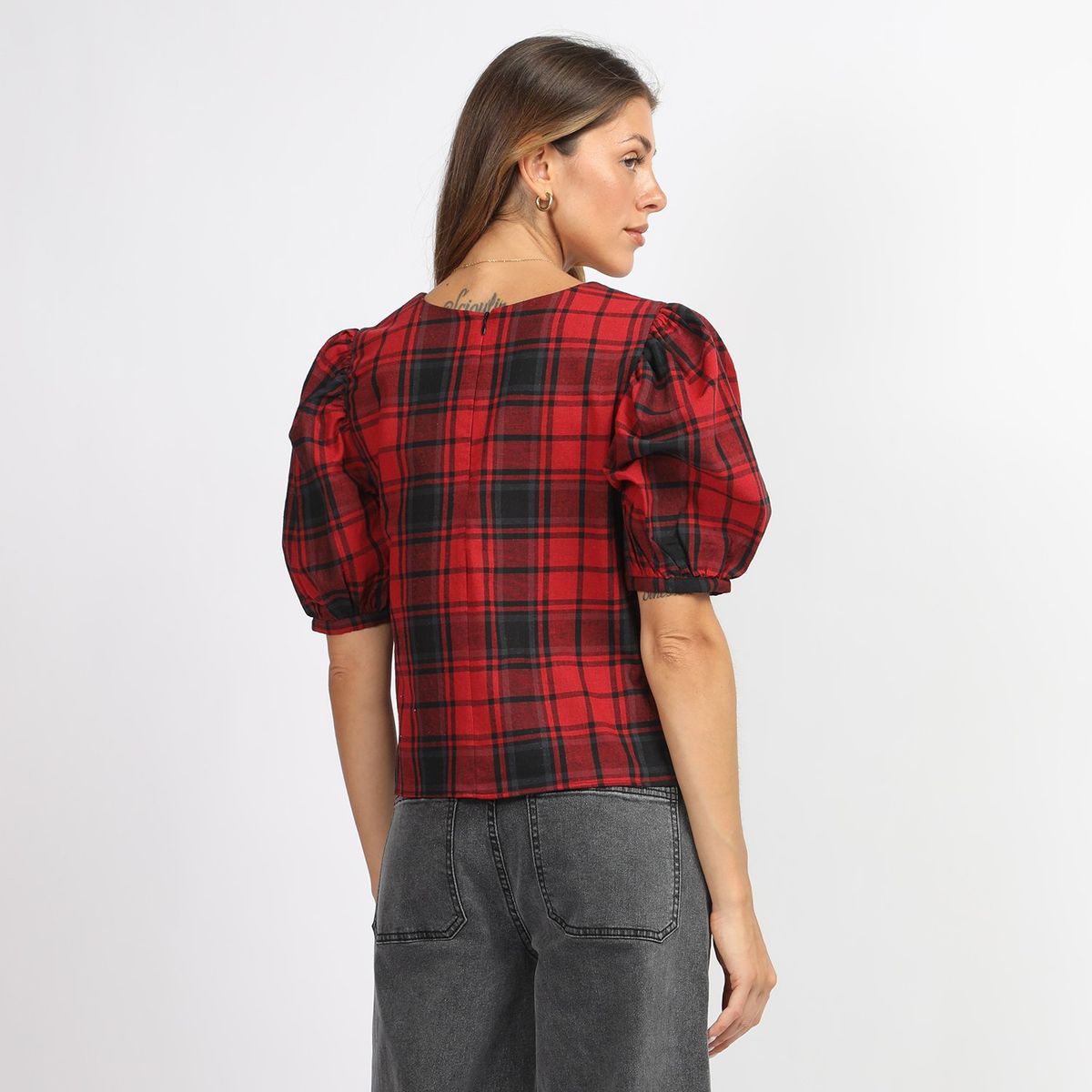 BASEMENT - Blusa Manga Corta Lino Mujer Basement