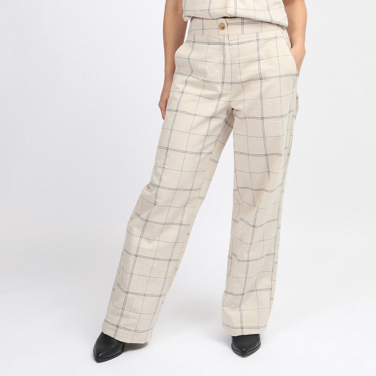 BASEMENT - Pantalón Largo Lino Mujer Basement