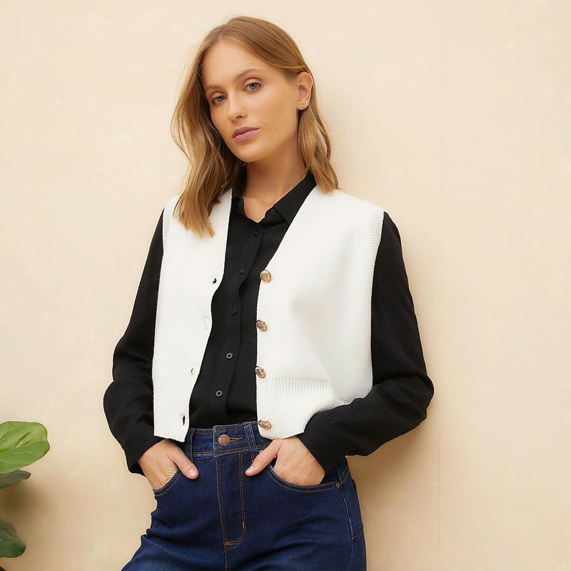 ELLE - Chaleco Casual Mujer Elle