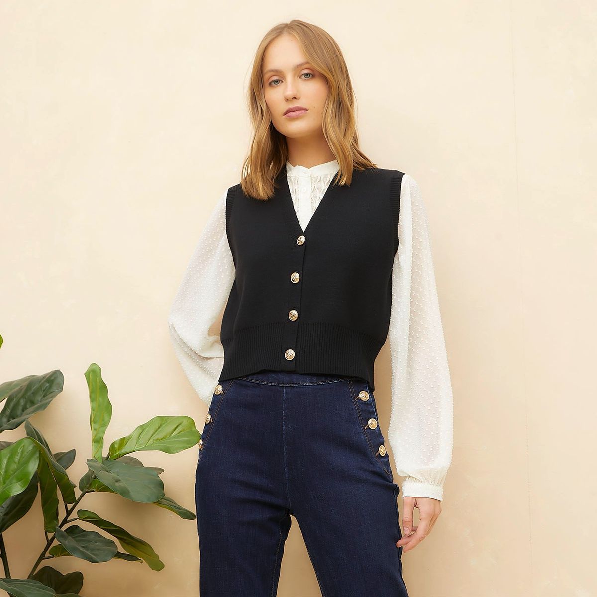 ELLE - Chaleco Casual Mujer Elle