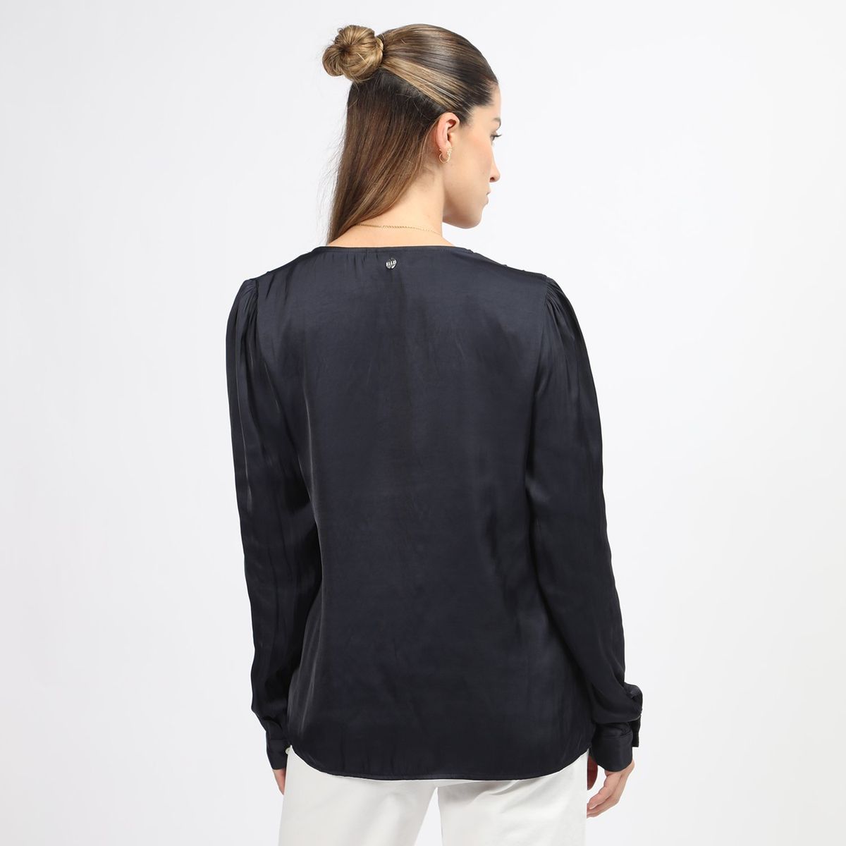 ELLE - Blusa Manga Larga Casual Mujer Elle