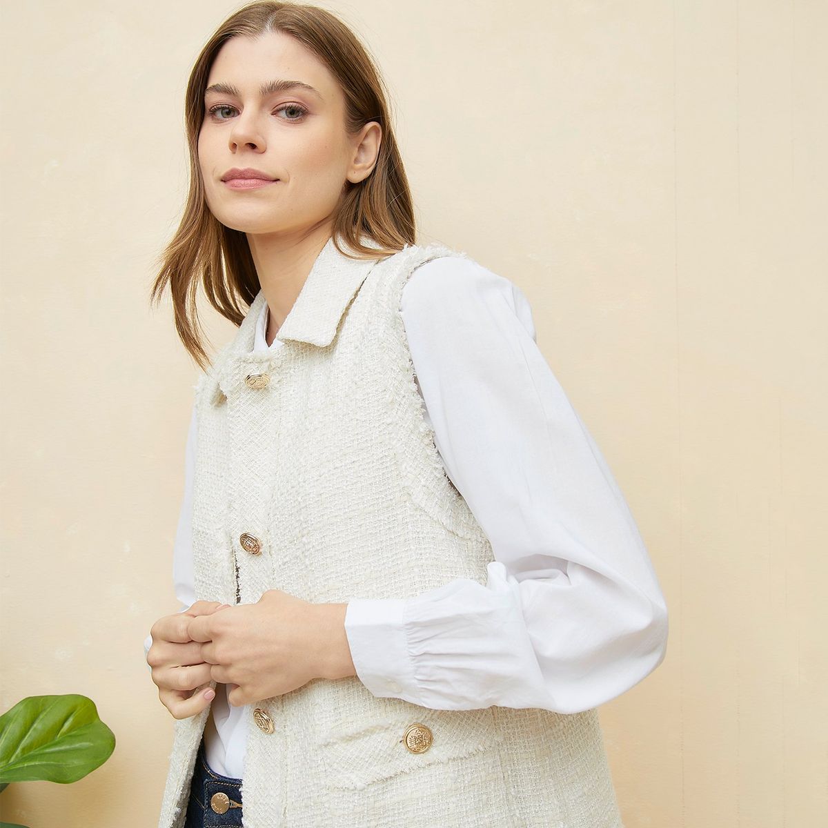 ELLE - Chaleco Casual Mujer Elle