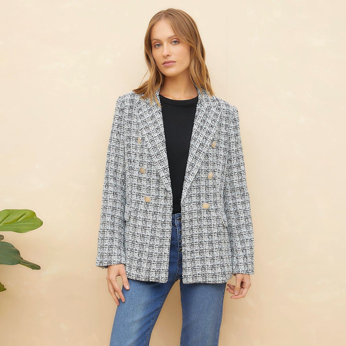 ELLE - Blazer Casual Mujer Elle