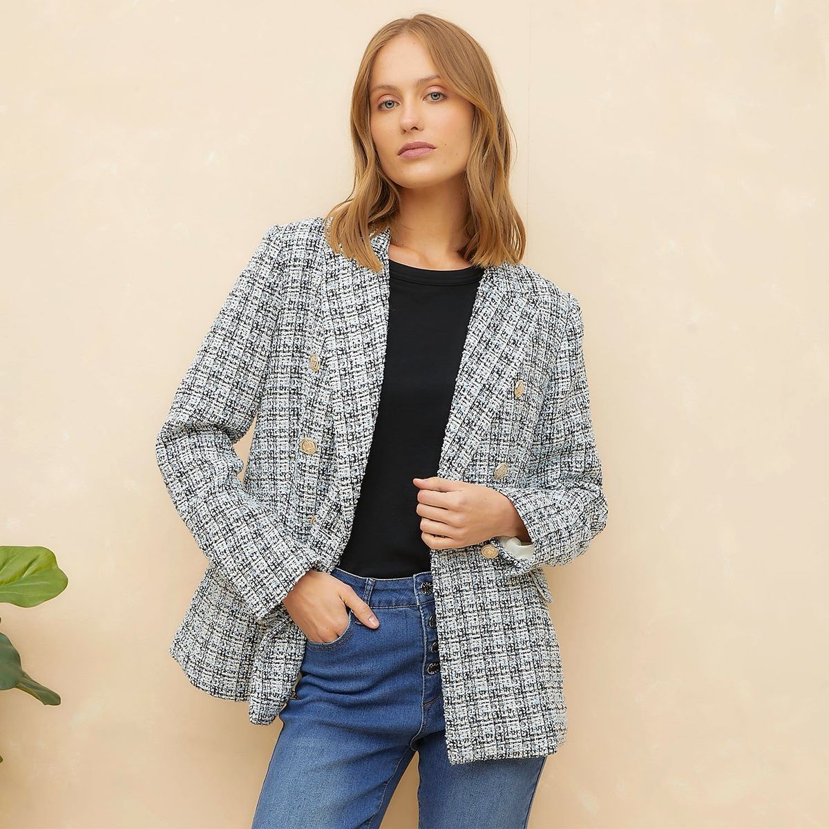 ELLE - Blazer Casual Mujer Elle